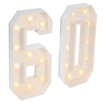 39.37in Big Light Up Numbers, Number Marquee Large Light Up Numbers for Party, Marquee Numbers 3 Feet Tall Large Numbers for Party Decor, 60 Year Old Birthday Decorations 60th Anniversary Decorations