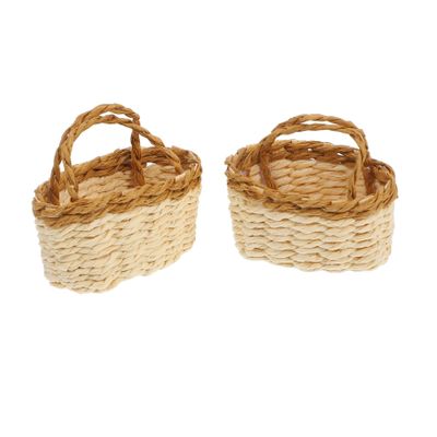 Cabilock Sustainable Mini Baskets Woven Paper Rattan Perfect for Decor Dollhouse Accessories