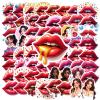 100Pcs Cartoon Lip Stickers, Waterproof Kiss Sticker for Water Bottle Laptop Phone Cases Planner Skateboard Luggage Helmet Party Favor Decor, Ideal for Adults Teens Teacher Rewards C1R8Z view 2