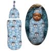Muishi Funny Husky with Bone Newborn Swaddle Blankets Hat Sets Soft Baby Receiving Blanket Swaddle Sack for Baby Shower Infant Boy Girl Gift view 2
