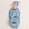 Muishi Funny Husky with Bone Newborn Swaddle Blankets Hat Sets Soft Baby Receiving Blanket Swaddle Sack for Baby Shower Infant Boy Girl Gift view 3