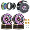 4 PCS 1.1" Wheel Hubs Rims Brass Beadlock Wheel Tires Set Compatible for Traxxas TRX4M 1/18 RC Car view 2