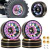 4 PCS 1.1" Wheel Hubs Rims Brass Beadlock Wheel Tires Set Compatible for Traxxas TRX4M 1/18 RC Car view 3