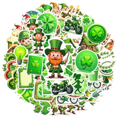 100Pcs Cartoon St Patricks Day Stickers, Waterproof St Patricks Day Sticker for Water Bottle Laptop Phone Cases Planner Skateboard Luggage Party Favor Decor St Patricks Day Decorations C1K341F