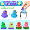 24 Pack Valentine Day Color Changing Rubber Ducks,Jeep Ducks for Ducking Baby Bath Beach Toys Easter Basket Stuffer Party Favors Mini Ducks for Pool Water Activity view 3