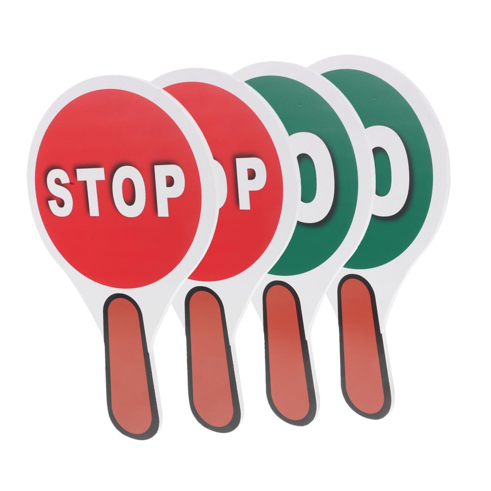 Alipis 2set Educational Double-sided Stop Sign Boy Girl Safety Traffic Signs Handheld Pvc Traffic Safety Toys for Boys and Girls