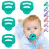 4 Pack Silicone Pacifier Clip Adapter Ring for Philips Avent Soothie, 100% Food-Grade Silicone Binky Clips Holder Adapter Rings Competible with Soothie, BPA-Free Soft Flexible Safe Durable, Green view 1