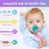 4 Pack Silicone Pacifier Clip Adapter Ring for Philips Avent Soothie, 100% Food-Grade Silicone Binky Clips Holder Adapter Rings Competible with Soothie, BPA-Free Soft Flexible Safe Durable, Green view 4