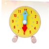 SKISUNO 1pc Wooden Clock Learning Time Educational for and Preschool Yellow Fun and Interactive Time Recognition Clock view 2