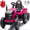 24V 7Ah Ride On Tractor w/Tiltable & Detachable Trailer, Anrli Kids Electric Vehicles Tractor w/400W Motors, Adjustable Seat, Remote Control, Bluetooth, Music, Power Tractor Wheels for Boys, Rose Red view 1