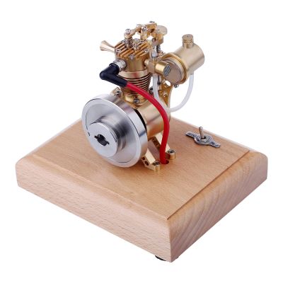 Miniature Hit and Miss Engines, 1.6cc Vertical Air-Cooled 4-Stroke Gasoline Engine with Flying Ball Governor, Physical Science Education Desk Display & Collector for Adults