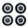 1 Set Rubber Drifting Tires Thin Tire Wheel Kit for WPL D12 D42 RC Truck Road Racing Modification Upgrade Spare Parts(Black 1Set) view 1