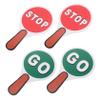 CAXUSD 2set Educational Traffic Safety Sign Stop Handheld Double-sided Road Parking for Boys and Girls Boy Girl at Play Safety Toy Stop view 1