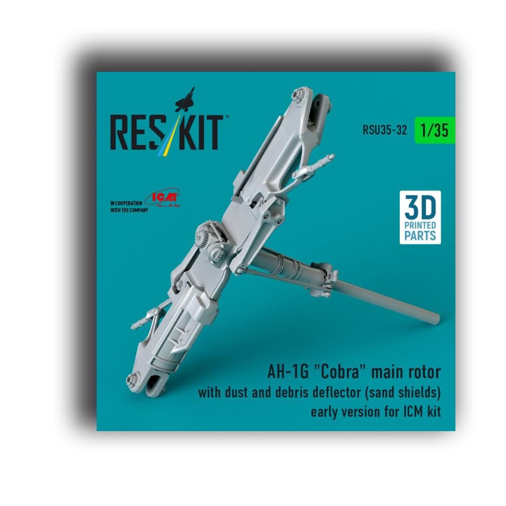 RSU35-0032 1/35 AH-1G Cobra Main Rotor with dust and Debris Deflector (Sand Shields) Early Version for ICM kit (3D Printed) Res-kit
