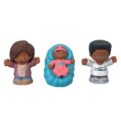 Fisher-Price Replacement Parts for Collectible Little People Big Helpers Family Dollhouse FRM74 - Replacement African-American Figures Dad Mom and Baby
