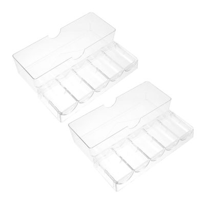 BRIGHTFUFU 2pcs Poker Chips Storage Organizer Poker Chips Tray Lids Boys and Girls Storage Box