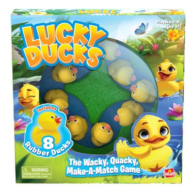 Goliath Lucky Ducks Game | Includes 8 Rubber Ducks | Develops Memory Matching Skills for Preschoolers | 2-4 Players, Ages 3+