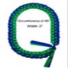 Grosgrain Ribbon Lei with Multiple School Color Options -Graduation Leis, 48" Graduation Leis, 2026 Graduation Grosgrain Ribbon Leis - Special School Colors (B6-Cobalt Blue & Emerald Green) view 2