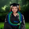 Grosgrain Ribbon Lei with Multiple School Color Options -Graduation Leis, 48" Graduation Leis, 2026 Graduation Grosgrain Ribbon Leis - Special School Colors (B6-Cobalt Blue & Emerald Green) view 3