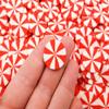 10Pcs Large 20mm Red Peppermint Starlight Candy Cabochons, Thin Cut Polymer Clay Mint Charms for Crafts, Fake Bake, Slime, Decoden view 1