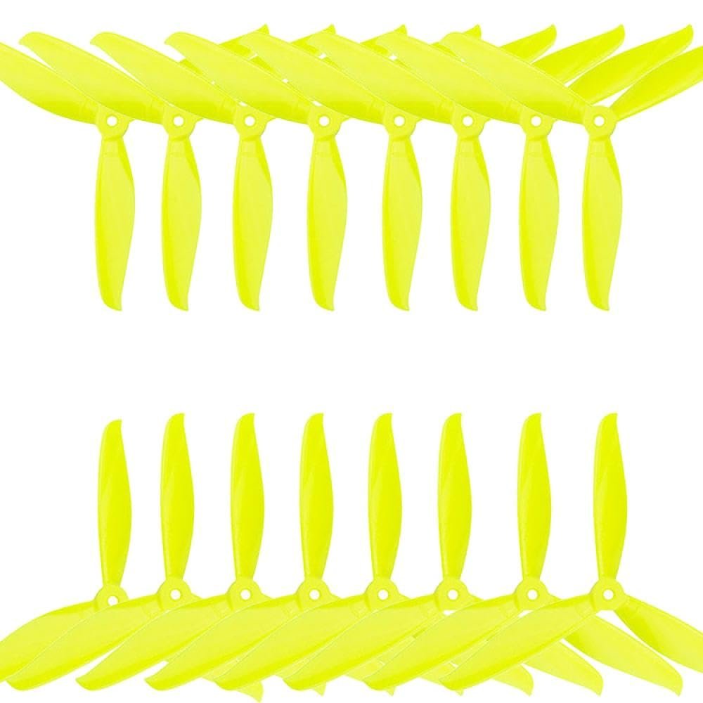16pcs 7x4 3-Propellers PC Compatible With FPV Racing Drone Quadcopter RC Racer DIY Accessories 7040(YELLOW)