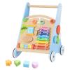 INFANS Wooden Baby Walker, Montessori Walker with Multiple Activity Toys, Storage, Push Walker Toys for Infant Learning to Walk, Sit to Stand Walker for Boys Girls view 1