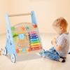 INFANS Wooden Baby Walker, Montessori Walker with Multiple Activity Toys, Storage, Push Walker Toys for Infant Learning to Walk, Sit to Stand Walker for Boys Girls view 2
