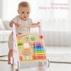 INFANS Wooden Baby Walker, Montessori Walker with Multiple Activity Toys, Storage, Push Walker Toys for Infant Learning to Walk, Sit to Stand Walker for Boys Girls view 3