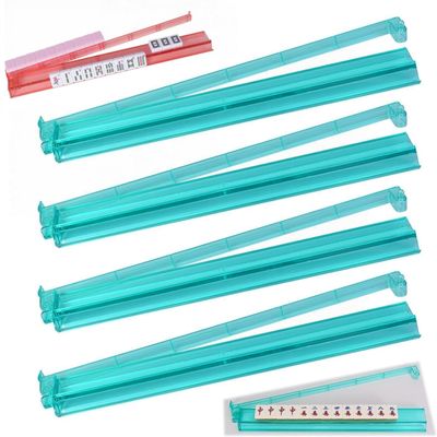 4Pcs Modern Mahjong Rack & Pusher Combo, Mahjong All-in-One Tile Rack & Pusher, Multicolor Acrylic Mahjong Rack & Pusher Combo, Clear Combo Rack (Green)