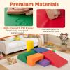 Costzon Toddler Climbing Toys, 6 Pieces Climb and Crawl Playset with PU Cover for Baby Crawling, Climbing & Walking, Indoor Foam Climbing Blocks for Toddlers (Rainbow) view 2