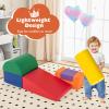 Costzon Toddler Climbing Toys, 6 Pieces Climb and Crawl Playset with PU Cover for Baby Crawling, Climbing & Walking, Indoor Foam Climbing Blocks for Toddlers (Rainbow) view 4