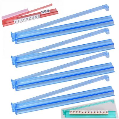 4Pcs Modern Mahjong Rack & Pusher Combo, Mahjong All-in-One Tile Rack & Pusher, Multicolor Acrylic Mahjong Rack & Pusher Combo, Clear Combo Rack (Bule)