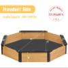 85''x78''x9'' Octagon Sandbox with Cover for Kids Outdoor Play, Wood Large Sandpit with 4 Benches, Quick Easy Install view 3