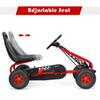 GLACER Kids Pedal Go Kart, Metal 4 Wheel Off-Road Pedal Go Cart with Steering Wheel, Adjustable Seat, Handbrake, Non-Slip Big Wheels, Outdoor Racer Ride On Pedal Car for Boys & Girls (Red) view 3