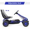 GLACER Kids Pedal Go Kart, Metal 4 Wheel Off-Road Pedal Go Cart with Steering Wheel, Adjustable Seat, Handbrake, Non-Slip Big Wheels, Outdoor Racer Ride On Pedal Car for Boys & Girls (Blue) view 3