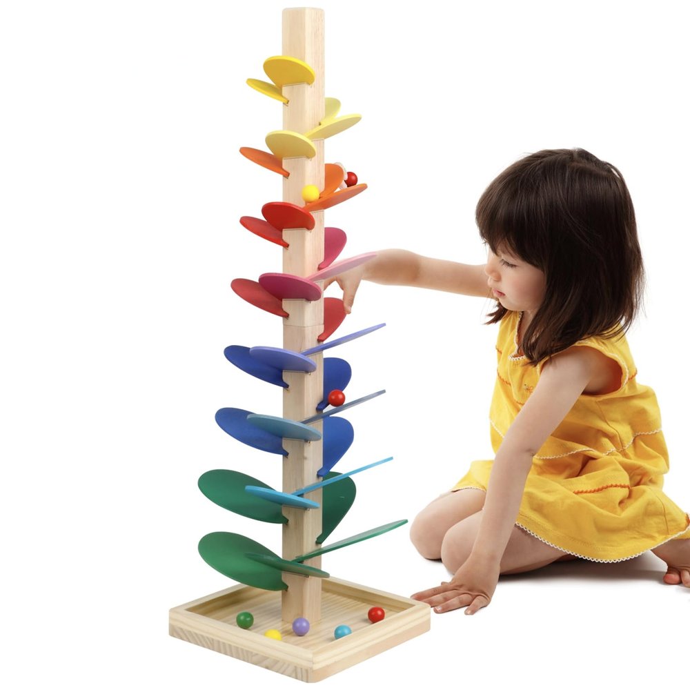 DIPALENT Wooden Marble Run Update Wooden Music Tree for Kids 3+ Years Old,Ball Drop Toy Montessori Toys for 3+ Birthday Gifts for Boys and Girls
