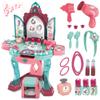 OLEOCA Toddler Vanity Table for Girls  Princess Makeup Playset with Light & Sound Mirror, Magic Sensor, Stool & Accessories, Pretend Beauty Toy for Ages 3+ view 1