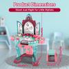 OLEOCA Toddler Vanity Table for Girls  Princess Makeup Playset with Light & Sound Mirror, Magic Sensor, Stool & Accessories, Pretend Beauty Toy for Ages 3+ view 2