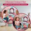 OLEOCA Toddler Vanity Table for Girls  Princess Makeup Playset with Light & Sound Mirror, Magic Sensor, Stool & Accessories, Pretend Beauty Toy for Ages 3+ view 3
