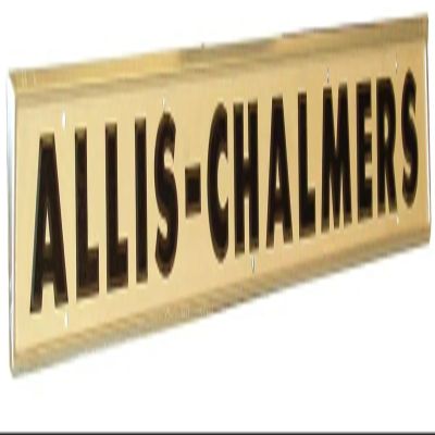 70233854 Hood Nameplate Creme Background W/Black Letters for Allis Chalmers Models D10 D12 D14D15 D17