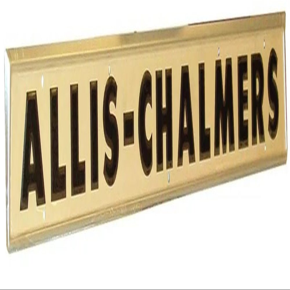 70233854 Hood Nameplate Creme Background W/Black Letters for Allis Chalmers Models D10 D12 D14D15 D17