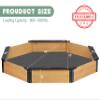 85''x78''x9'' Wooden Octagon Sandbox with Cover, Large Sandpit for Kids Outdoor Patio Backyard Play, Easy & Quick Assemble view 3