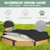 85''x78''x9'' Wooden Octagon Sandbox with Cover, Large Sandpit for Kids Outdoor Patio Backyard Play, Easy & Quick Assemble view 4