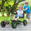 GLACER Kids Pedal Go Kart, Metal 4 Wheel Off-Road Pedal Go Cart with Steering Wheel, Adjustable Seat, Handbrake, Non-Slip Big Wheels, Outdoor Racer Ride On Pedal Car for Boys & Girls (Green) view 2