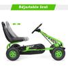 GLACER Kids Pedal Go Kart, Metal 4 Wheel Off-Road Pedal Go Cart with Steering Wheel, Adjustable Seat, Handbrake, Non-Slip Big Wheels, Outdoor Racer Ride On Pedal Car for Boys & Girls (Green) view 3