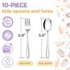 HaWare 22-Piece Kids Dinnerware Set, Stainless Steel Tableware Set Include Kids Bowls, Plates, Spoons, and Forks, Reusable Toddler Utensils, Durable for Home Picnic Restaurant, Dishwasher Safe view 3