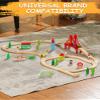 SainSmart Jr. Premium Wooden Train Track Set | 52-Piece Expandable 18FT Wood Railway System | Thomas & Brio Compatible with Storage Box | Ideal Gift for Kids 3-7 view 2