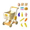 EHJRE Toy Shopping Cart Shopping Trolley for Boys Girls 3 Years Old Interactive with Play Food Simulation, Beige view 1
