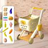EHJRE Toy Shopping Cart Shopping Trolley for Boys Girls 3 Years Old Interactive with Play Food Simulation, Beige view 2