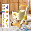 EHJRE Toy Shopping Cart Shopping Trolley for Boys Girls 3 Years Old Interactive with Play Food Simulation, Beige view 4